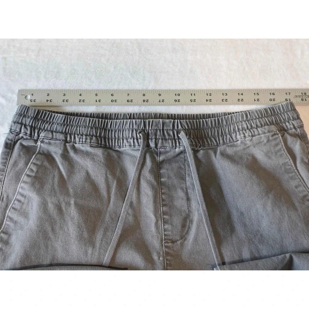 PacSun Slim Cargo Pants Mens Large Gray Elastic Waist Drawstring Bungee Hem